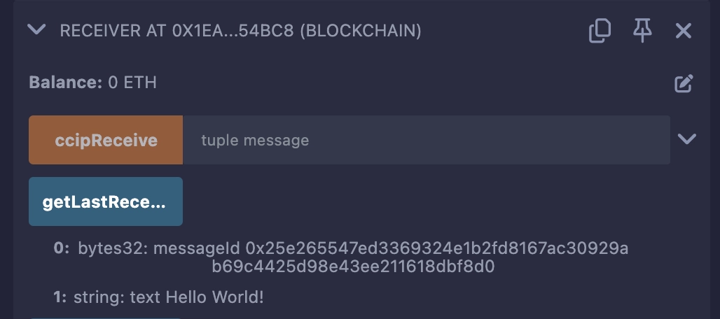 Chainlink CCIP Arbitrum Sepolia message details